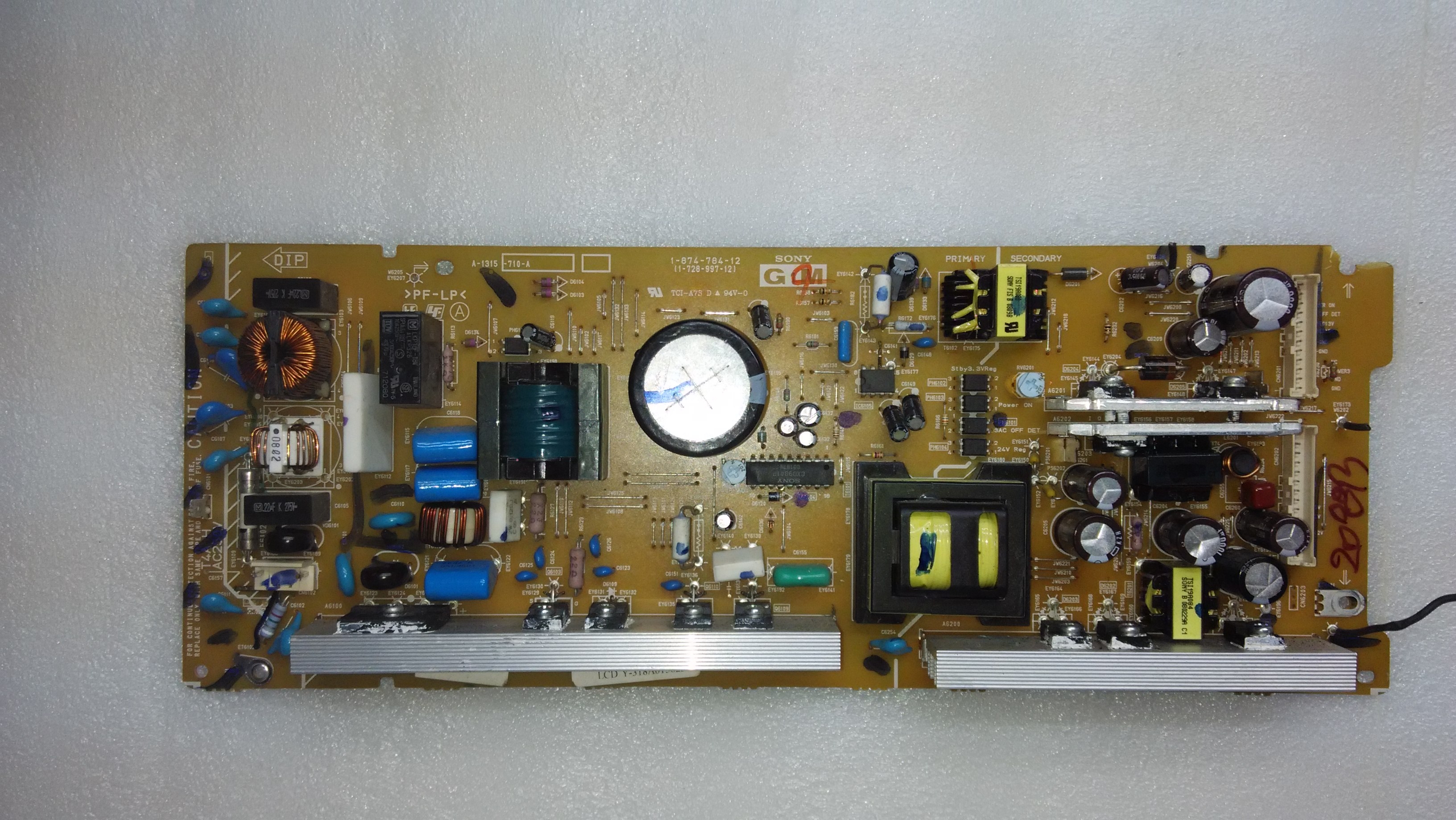 Sony KDL-32ML130 Power Supply Board 1-874-784-12 (1-728-997-12) - Click Image to Close